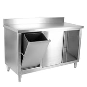 Enclosed Stainless Steel Prep Cabinet with Waste Bins & Drawers