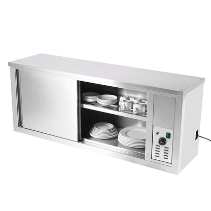 Commercial Stainless Steel Wall-Mounted Heated Plate Cabinet with Thermostat