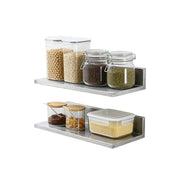 Custom solid wall shelf for jars and food containers
