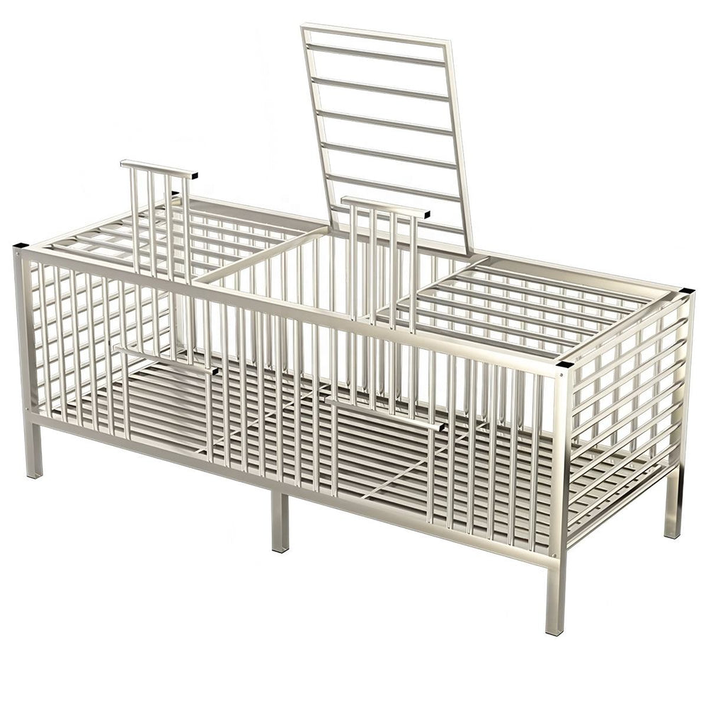 Rectangular poultry cage with hinged top access panels