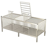 Rectangular poultry cage with hinged top access panels