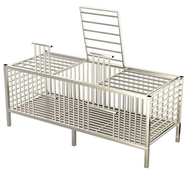 Rectangular poultry cage with hinged top access panels