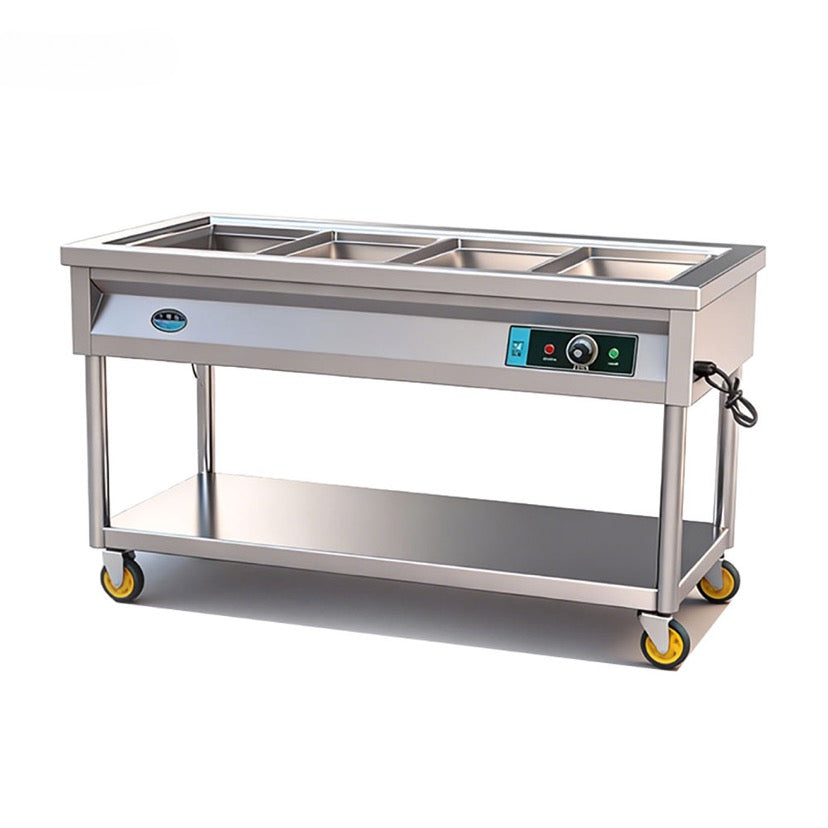 SENFON Mobile Electric Bain Marie Table | 0.7-2.0mm Custom Food Warmer