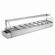 CE-certified countertop Bain-Marie warmer with drain valve and mechanical temperature control