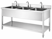 Custom commercial sink table with single double or triple bowl options