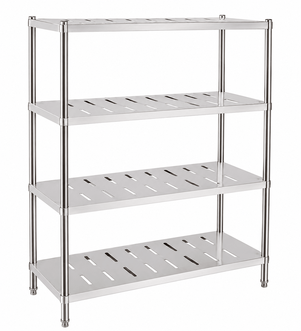 SENFON commercial perforated stainless steel shelving unit with CNC perforated shelves