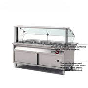 SENFON commercial Bain-Marie display counter with curved glass guard