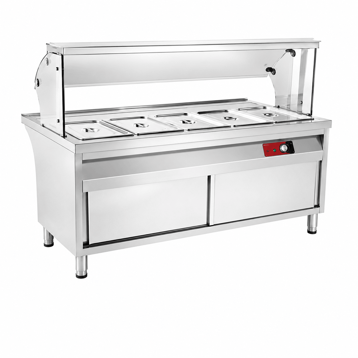 CE-certified stainless steel bain-marie food warming cabinet for canteens and hotels