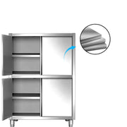 Enclosed commercial storage cupboard with sliding or hinged doors