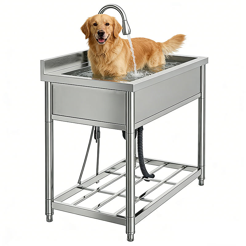 Commercial Stainless Steel Prep Sink with Customizable Under-shelf
