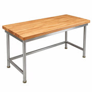 SENFON commercial wooden top stainless steel worktable for bakery and dough preparation