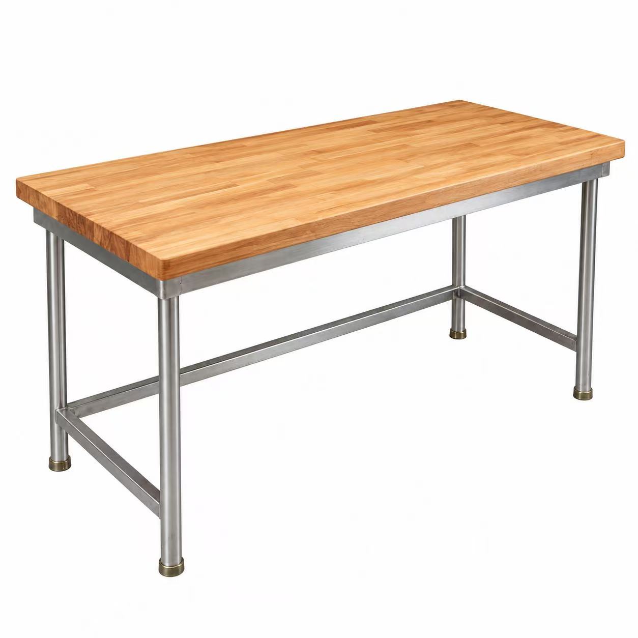 SENFON commercial wooden top stainless steel worktable for bakery and dough preparation