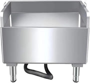 Stainless steel commercial sink with drain hose, ideal for industrial kitchens