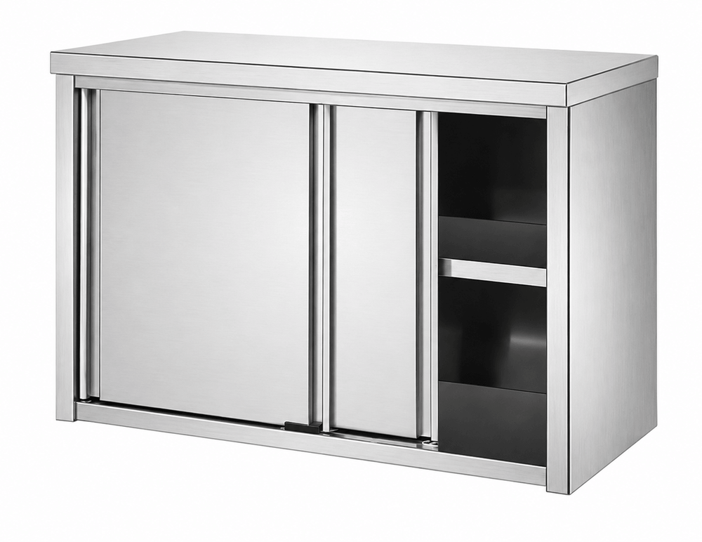 SENFON commercial stainless steel wall cabinet with sliding doors and adjustable shelf