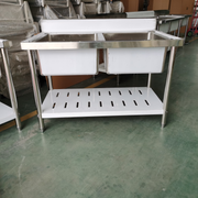 Commercial Stainless Steel Prep Sink with Custom Undershelf custom configuration for B2B projects