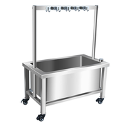 Heavy-Duty Stainless Steel Mop Sink with Detachable Janitorial Rack (KD)