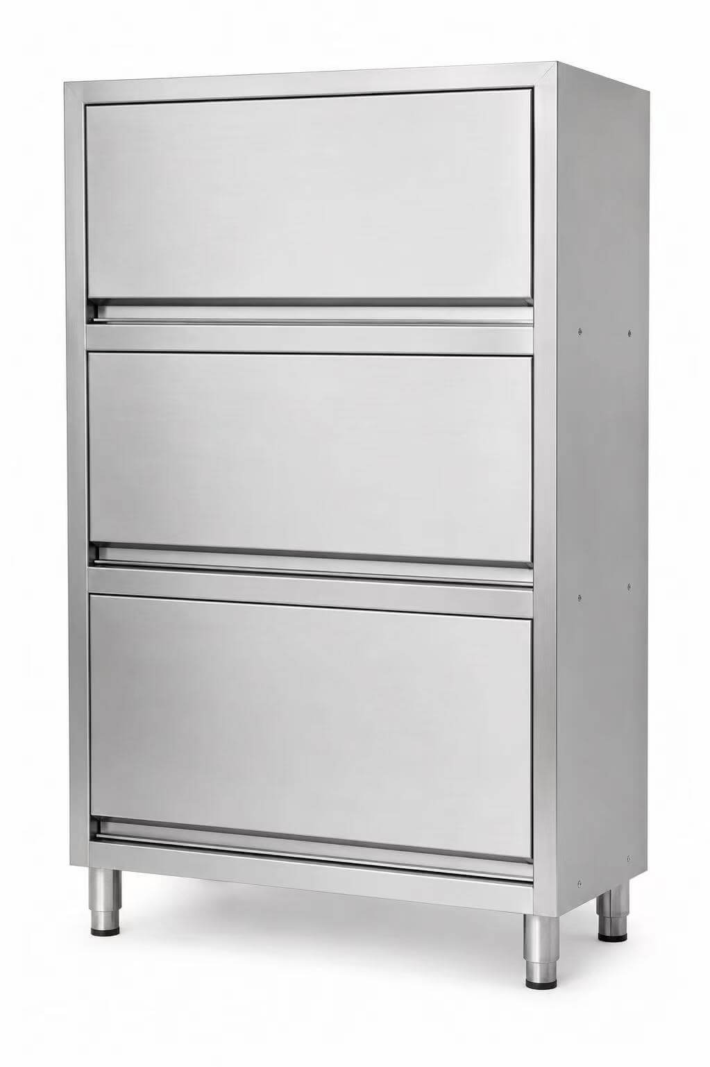 Commercial stainless steel dish cabinet for plate, cup and tray storage in canteens and central kitchens