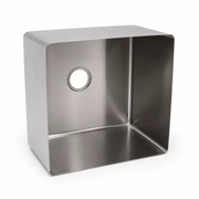 Stackable custom welded stainless steel sink bowls for commercial sink fabrication